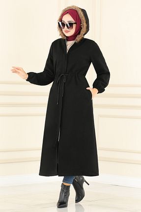 پالتو پشمی مشکی زنانه رگولار ModaMerve - کد 788922649