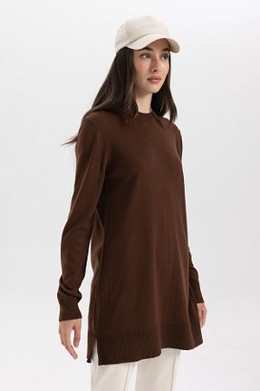 تونیک حجاب قهوه ای زنانه تریکو Defacto - کد 767335441