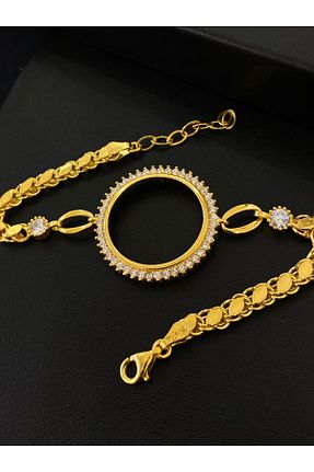 دستبند نقره طلائی زنانه 925 عیار Kiriş Gümüş - کد 849631670