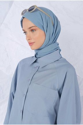 شال آبی زنانه پنبه ای HEQA - کد 848482485