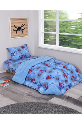 ست لحاف و روکش لحاف و روکش بالش آبی کش دار COTTON HOME - کد 794991815