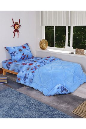 ست لحاف و روکش لحاف و روکش بالش آبی کش دار COTTON HOME - کد 794991815