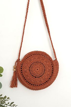 کیف دوشی نارنجی زنانه حصیر BECCASTYLE - کد 833499922