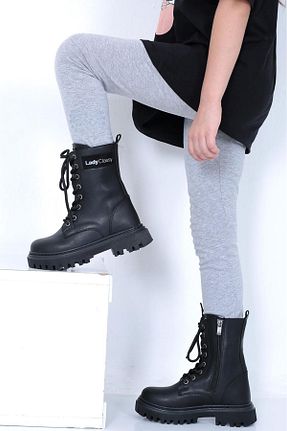 بوت / نیم بوت مشکی بچه گانه چرم مصنوعی lady classy - کد 765745928