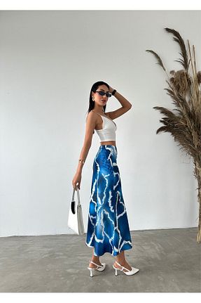 دامن آبی زنانه ساتن Fiori - کد 825495953