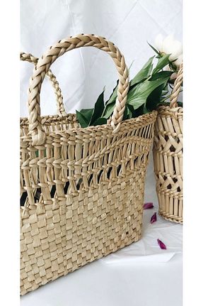 کیف ساحلی خاکی زنانه حصیر AFRALYAHOME - کد 838710569