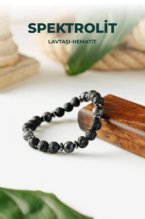 دستبند جواهر طوسی مردانه سنگ طبیعی luxtone - کد 844765016