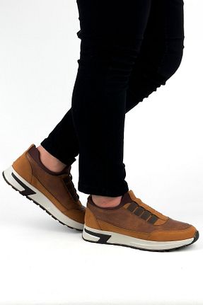 کفش بیرون قهوه ای مردانه چرم مصنوعی KİNGLE - کد 849283471
