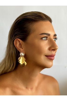 گوشواره جواهر طلائی مروارید Ayça vural - کد 847875074