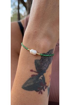 دستبند جواهر سبز زنانه مروارید yubijewelry - کد 849633263