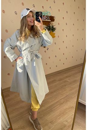ترنچکت طوسی زنانه بدون آستر Chinozetti And Mom - کد 849715471