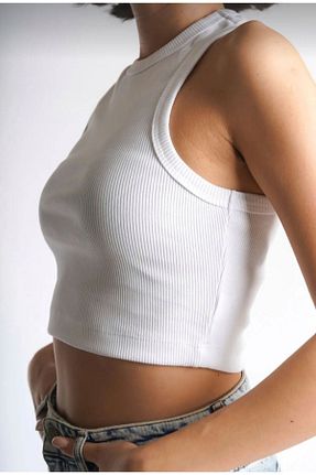 بادی سفید زنانه یقه هالتر Ebru Sezgin Butik - کد 841851561