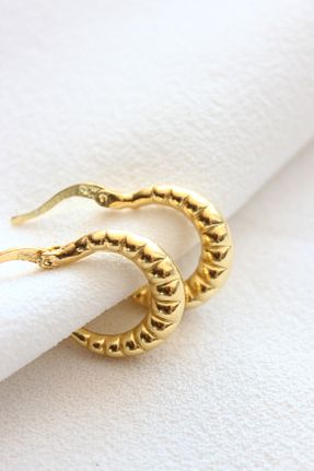 گوشواره نقره طلائی زنانه 14 عیار Dazzlecave - کد 849663276