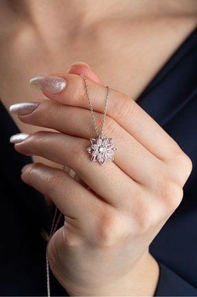 گردنبند نقره صورتی زنانه 925 عیار Silvano Jewelry - کد 812061684