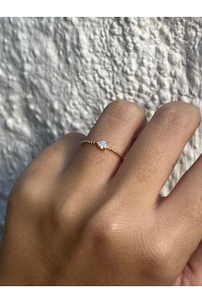 انگشتر نقره طلائی زنانه کریستال denizden silver - کد 373051708
