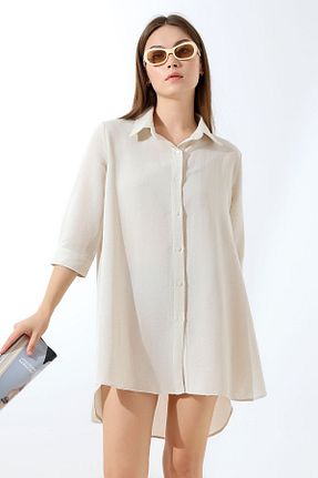 لباس ساحلی بژ زنانه %100 پنبه GRANDPOLO - کد 848425342