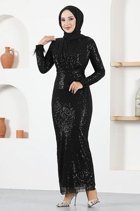 لباس مجلسی حجاب مشکی زنانه یقه دوچرخه ModaMerve - کد 774565521