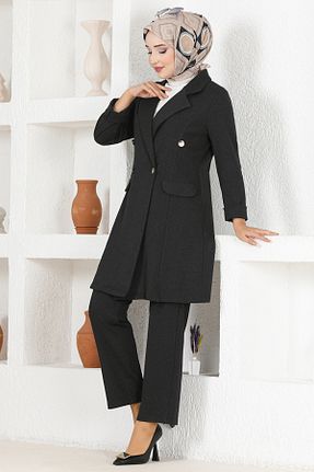 ست بالاتنه و پائین تنه طوسی زنانه بافتنی ModaMerve - کد 778381410