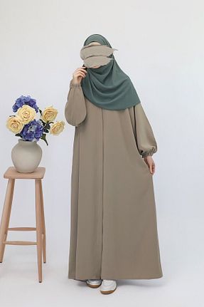 لباس حجاب طوسی زنانه اورسایز Lemaye - کد 849595557