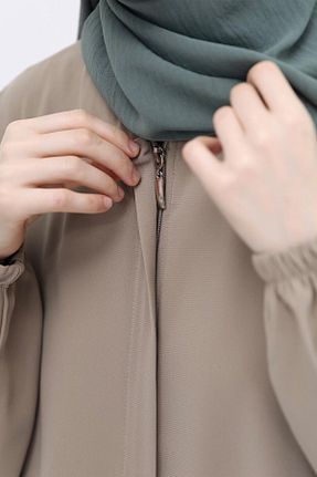 لباس حجاب طوسی زنانه اورسایز Lemaye - کد 849595557