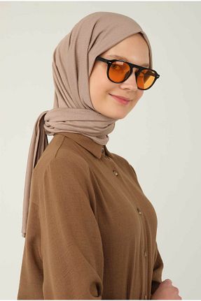 شال قهوه ای زنانه پنبه ای HEQA - کد 701186120
