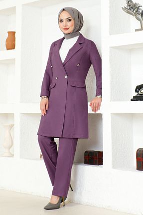 ست بالاتنه و پائین تنه بنفش زنانه بافتنی ModaMerve - کد 831917369
