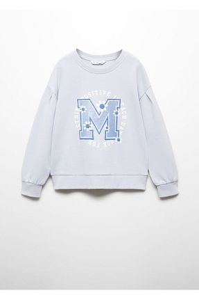 سوئیشرت آبی بچه گانه ساده MANGO Kids - کد 790609840
