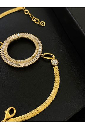 دستبند نقره طلائی زنانه 925 عیار Kiriş Gümüş - کد 849631747