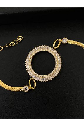 دستبند نقره طلائی زنانه 925 عیار Kiriş Gümüş - کد 849631747