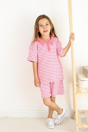 ست بالاتنه و پائین تنه صورتی بچه گانه پنبه ای MiaBaby - کد 844505045