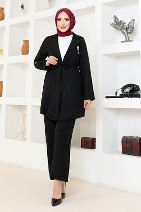 ست بالاتنه و پائین تنه حجاب مشکی زنانه رگولار ModaMerve - کد 846762586
