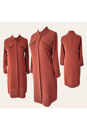تونیک حجاب نارنجی زنانه مخلوط پلی استر HESNA - کد 849563450