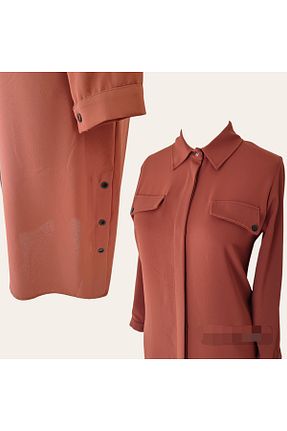 تونیک حجاب نارنجی زنانه مخلوط پلی استر HESNA - کد 849563450