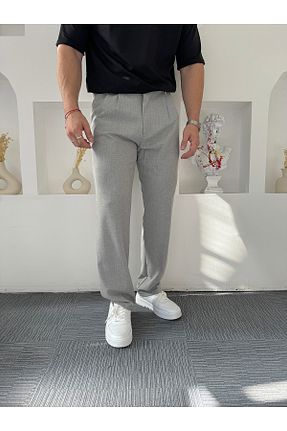شلوار پارچه ای طوسی مردانه کش دار UTTBASİC - کد 849480813