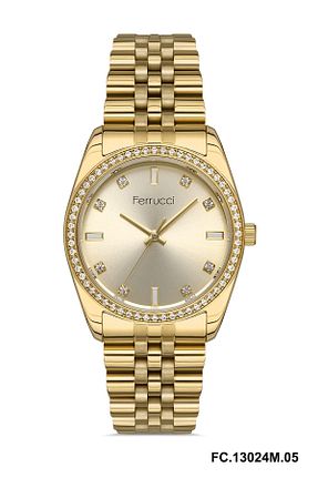 ساعت مچی طلائی زنانه 36-40 میلی متر Ferrucci - کد 660398988