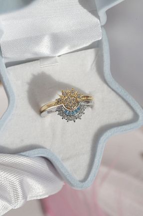 انگشتر جواهر طلائی زنانه زیرکن AŞIK ACCESSORIES - کد 819424232