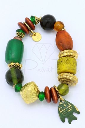 دستبند جواهر سبز زنانه سنگ طبیعی Esra Pamir - کد 735060965