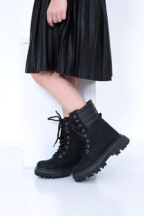 بوت / نیم بوت مشکی بچه گانه چرم مصنوعی lady classy - کد 765746594