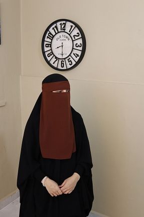 روسری قهوه ای پنبه پلی استر DİLNUVAR - کد 849599143
