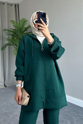 ست بالاتنه و پائین تنه حجاب سبز زنانه رگولار burcumgiyim - کد 849576660