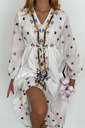 لباس سفید زنانه بافتنی FEMELLE - کد 849614034