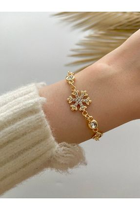 دستبند جواهر طلائی زنانه زیرکن Arzu Butik - کد 849617988