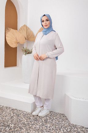 کلاه و ابایا بژ زنانه پنبه ای OKTAYUSTA COLLECTİON - کد 736873536