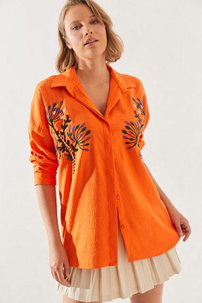 پیراهن نارنجی زنانه رگولار Bianco Lucci - کد 849630733