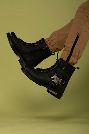 بوت / نیم بوت مشکی زنانه چرم مصنوعی Riccon - کد 135941881