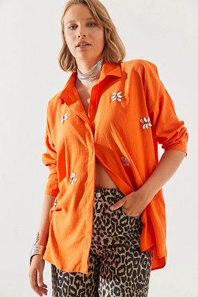 پیراهن نارنجی زنانه رگولار Bianco Lucci - کد 849640562