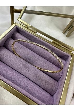 دستبند جواهر طلائی زنانه زیرکن MERAKS - کد 783693132