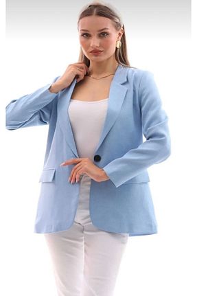 کت بلیزر آبی زنانه پارچه FISILTIBUTİK - کد 849654105