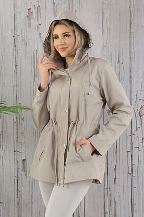ترنچکت بژ زنانه پلی استر TUTveAL Collection - کد 687035858