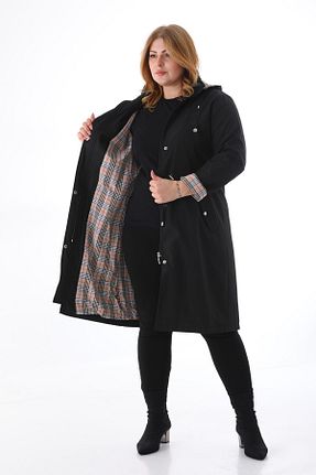 ترنچکت سایز بزرگ مشکی زنانه پلی استر TUTveAL Collection - کد 764564788